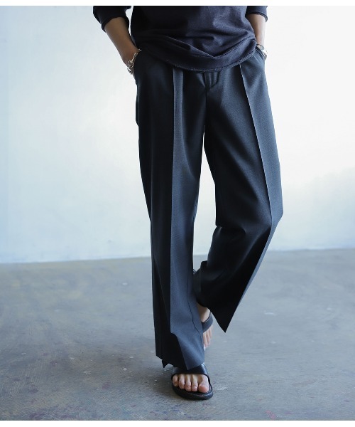 PORT BY ARK（ポートバイアーク）の「PORT BY ARK / ポートバイアーク：Wool Slacks：PO17-P002[COR]（スラックス・メンズ・ベージュ/チャコールグレー・2/1）」の12枚目の写真