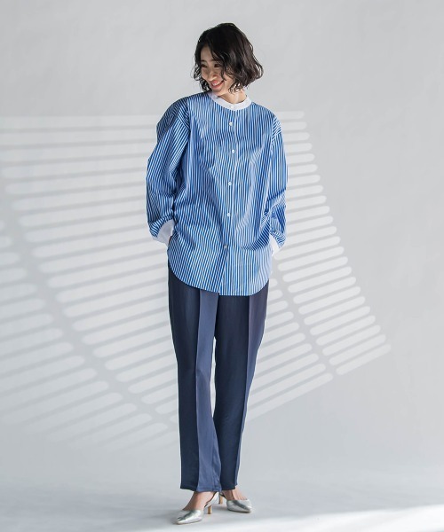 la.f…（ラエフ）の「サテンストレートパンツ（その他パンツ・レディース・ネイビー/ベージュ・9号）」の12枚目の写真