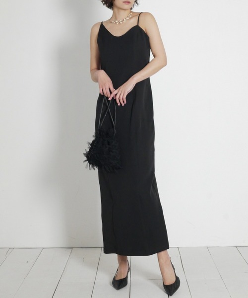 My shawty（ﾏｲｼｬｳﾃｨｰ）の「wave cami onepiece（ドレス・レディース・ネイビー/ブラック/アイボリー/ベージュ・MEDIUM/SMALL）」の3枚目の写真