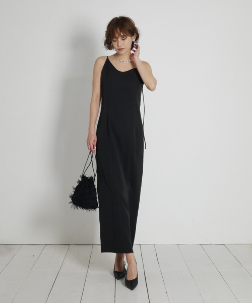 My shawty（ﾏｲｼｬｳﾃｨｰ）の「wave cami onepiece（ドレス・レディース・ネイビー/ブラック/アイボリー/ベージュ・MEDIUM/SMALL）」の12枚目の写真