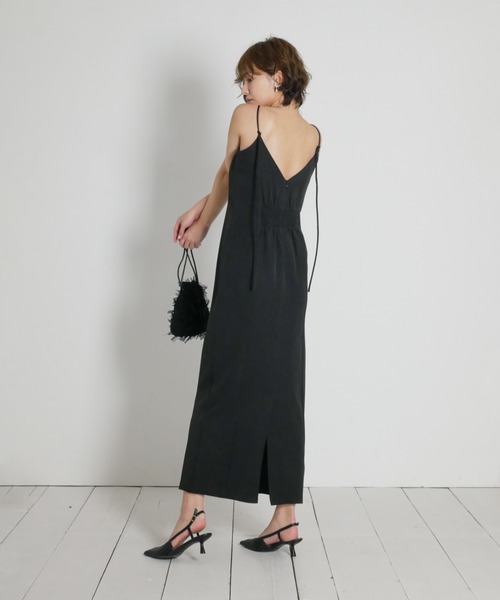 My shawty（ﾏｲｼｬｳﾃｨｰ）の「wave cami onepiece（ドレス・レディース・ネイビー/ブラック/アイボリー/ベージュ・MEDIUM/SMALL）」の13枚目の写真