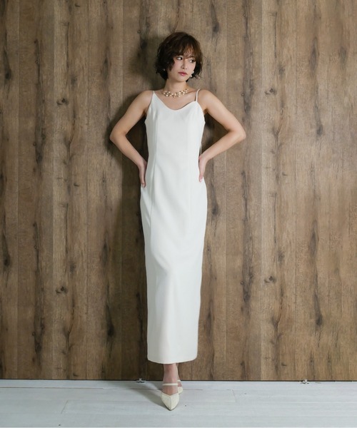 My shawty（ﾏｲｼｬｳﾃｨｰ）の「wave cami onepiece（ドレス・レディース・ネイビー/ブラック/アイボリー/ベージュ・MEDIUM/SMALL）」の16枚目の写真