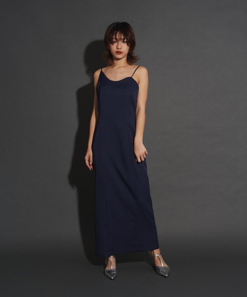 My shawty（ﾏｲｼｬｳﾃｨｰ）の「wave cami onepiece（ドレス・レディース・ネイビー/ブラック/アイボリー/ベージュ・MEDIUM/SMALL）」の21枚目の写真