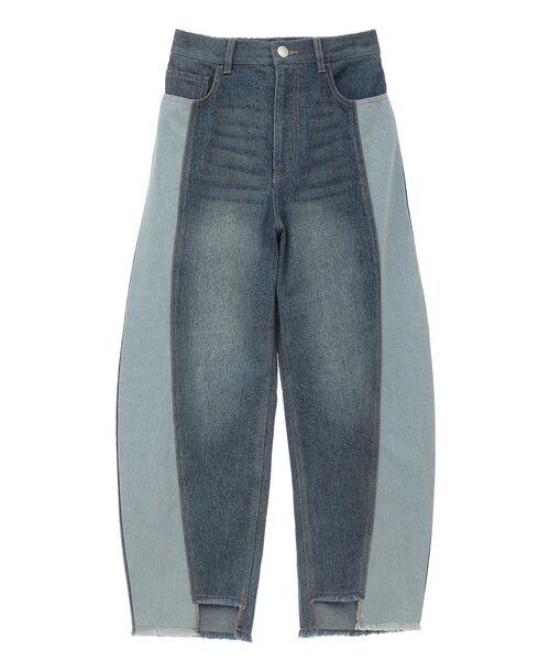 Green Parks(グリーンパークス)の「切り替えカーヴィーデニムパンツ(デニムパンツ・レディース・ライトインディゴブルー/インディゴブルー・FREE)」の18枚目の写真