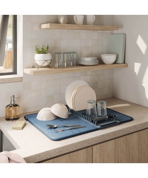 entre square（アントレスクエアー）の「UMBRA/ユードライ ドライングマット 給水マット キッチン スレートブルー（キッチン収納・レディース・ブルー・ONE SIZE）」の9枚目の写真