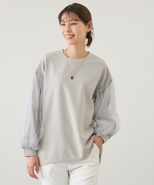 Jayro(ジャイロ)の「裾ふんわりチュールプルオーバー(Tシャツ/カットソー・レディース・オフホワイト/グレー/ブラック・M)」の3枚目の写真