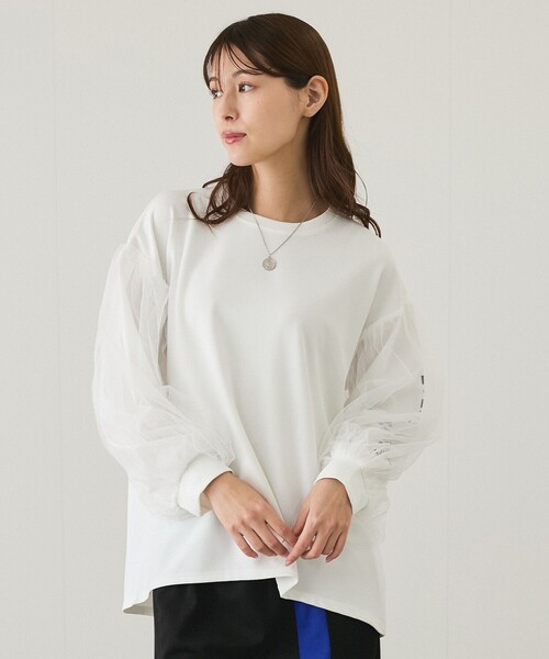 Jayro(ジャイロ)の「裾ふんわりチュールプルオーバー(Tシャツ/カットソー・レディース・オフホワイト/グレー/ブラック・M)」の21枚目の写真