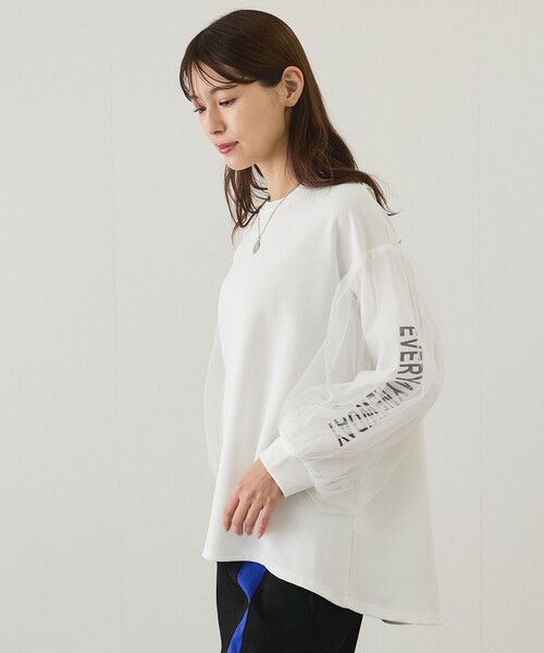 Jayro(ジャイロ)の「裾ふんわりチュールプルオーバー(Tシャツ/カットソー・レディース・オフホワイト/グレー/ブラック・M)」の20枚目の写真