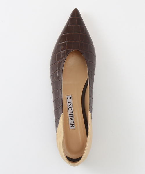 FRAMeWORK(フレームワーク)の「NEBULONI E./ネブロー二 別注型押しフラットパンプス(パンプス・レディース・ブラウン・38/37/36)」の5枚目の写真