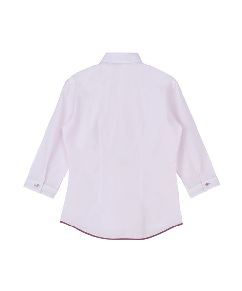 TOKYO SHIRTS(トウキョウシャツ)の「透け防止 形態安定ノーアイロン レギュラー 7分袖ビジネスワイシャツ(ビジネスシャツ・レディース・ピンク・LL/M/L/XL/S)」の2枚目の写真