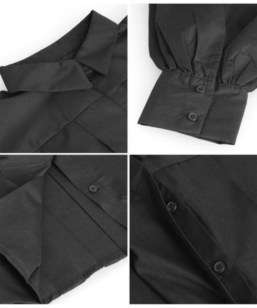 ANAP(アナップ)の「ボリュームスリーブ クロップドプリーツブラウス(シャツ/ブラウス・レディース・ブラック/ホワイト・FREE)」の15枚目の写真