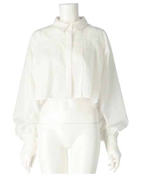 ANAP(アナップ)の「ボリュームスリーブ クロップドプリーツブラウス(シャツ/ブラウス・レディース・ブラック/ホワイト・FREE)」の14枚目の写真