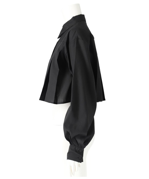 ANAP(アナップ)の「ボリュームスリーブ クロップドプリーツブラウス(シャツ/ブラウス・レディース・ブラック/ホワイト・FREE)」の12枚目の写真