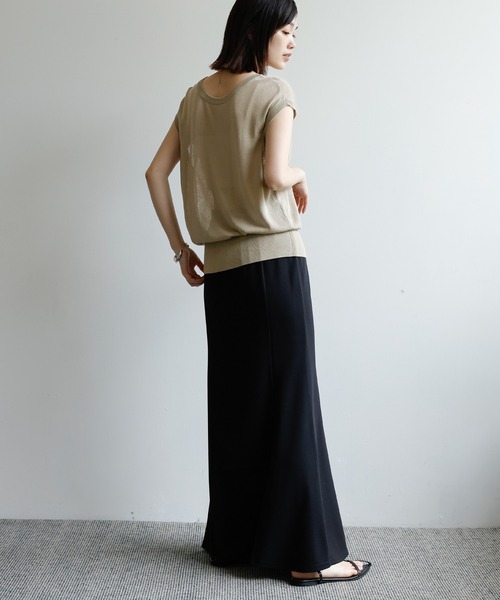 select MOCA Et(セレクトモカエト)の「【Et】Double-Front Slit Button Sheer Knit Tops(ニット/セーター・レディース・ブラック/オリーブ/ブラウン・FREE)」の10枚目の写真