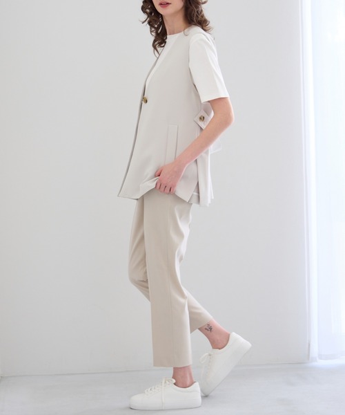 R-ISM（リズム）の「【防シワ・UVカット・接触冷感】ダブルクロスミドルジレ（ベスト・レディース・ネイビー/ライトベージュ・4）」の16枚目の写真