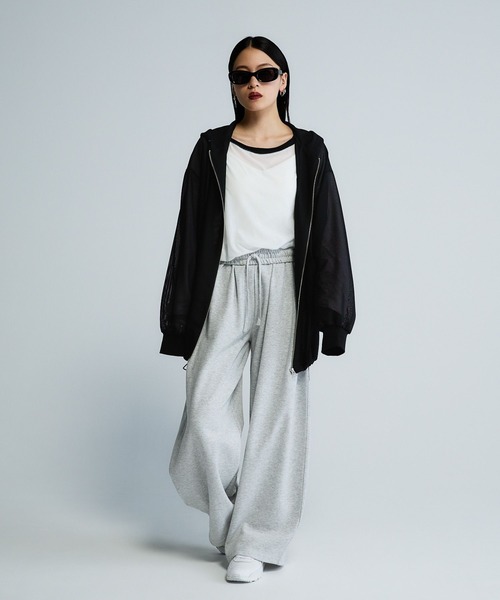 【Les Fleurs】メッシュ ZIP パーカー ブラック JEANASIS パーカー 「Les Fleurs」メッシュZIPパーカー/455516