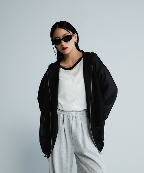 Les Fleurs】メッシュZIPパーカー/455516（パーカー）｜JEANASIS