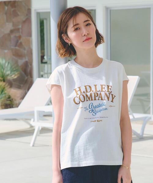 Lee(リー)の「【Lee×grove別注】PRINT SLEEVELESS T-SHIRTS(Tシャツ/カットソー・レディース・オフホワイト/チャコールグレー・01/02)」の1枚目の写真