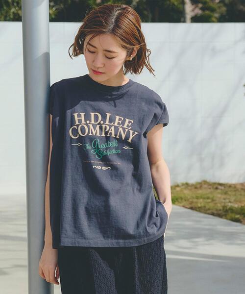 Lee(リー)の「【Lee×grove別注】PRINT SLEEVELESS T-SHIRTS(Tシャツ/カットソー・レディース・オフホワイト/チャコールグレー・01/02)」の2枚目の写真