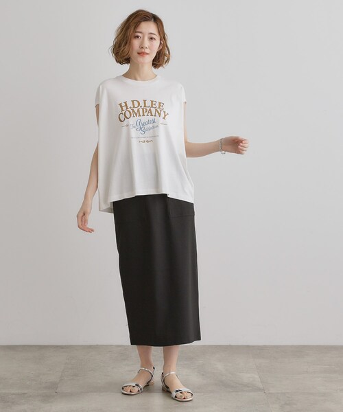 Lee(リー)の「【Lee×grove別注】PRINT SLEEVELESS T-SHIRTS(Tシャツ/カットソー・レディース・オフホワイト/チャコールグレー・01/02)」の13枚目の写真