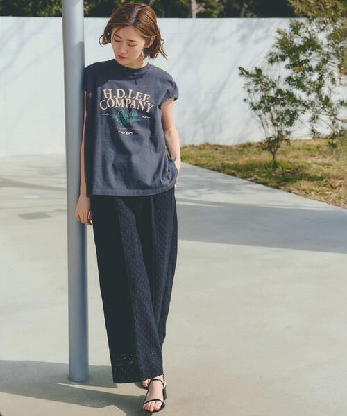 Lee(リー)の「【Lee×grove別注】PRINT SLEEVELESS T-SHIRTS(Tシャツ/カットソー・レディース・オフホワイト/チャコールグレー・01/02)」の6枚目の写真
