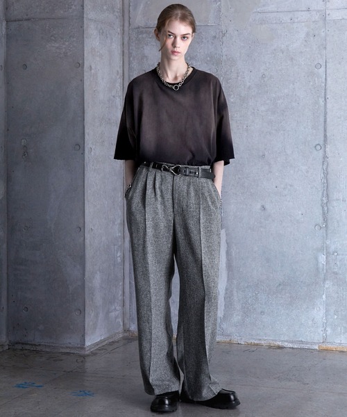 極美品✨WYM TWEED BAGGY SLACKS Lサイズ　グレースラックス 極美品✨WYM TWEED BAGGY SLACKS Lサイズ グレースラックス WYM