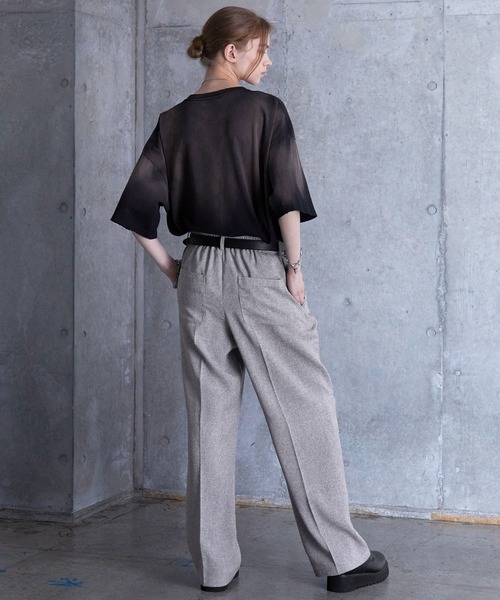 SERACE(セラス)の「【SERACE】Loose wide straight tweed slacks / ルーズワイドストレートツイードスラックス(スラックス・メンズ・グレー/ブラック・S/M/L)」の4枚目の写真