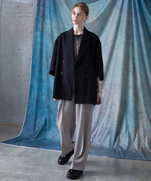 SERACE(セラス)の「【SERACE】Loose wide straight tweed slacks / ルーズワイドストレートツイードスラックス(スラックス・メンズ・グレー/ブラック・S/M/L)」の6枚目の写真