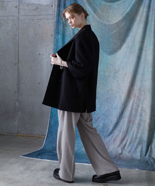 SERACE(セラス)の「【SERACE】Loose wide straight tweed slacks / ルーズワイドストレートツイードスラックス(スラックス・メンズ・グレー/ブラック・S/M/L)」の8枚目の写真
