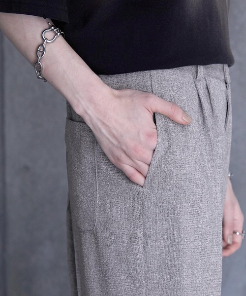 SERACE(セラス)の「【SERACE】Loose wide straight tweed slacks / ルーズワイドストレートツイードスラックス(スラックス・メンズ・グレー/ブラック・S/M/L)」の11枚目の写真