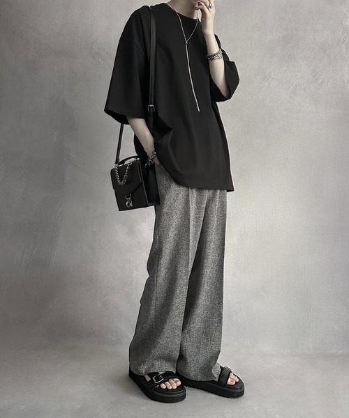 SERACE(セラス)の「【SERACE】Loose wide straight tweed slacks / ルーズワイドストレートツイードスラックス(スラックス・メンズ・グレー/ブラック・S/M/L)」の15枚目の写真