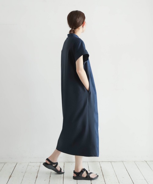 シャツワンピースMIXED BUSINESS for RHC セール】ワイドプリーツシャツワンピース（シャツワンピース