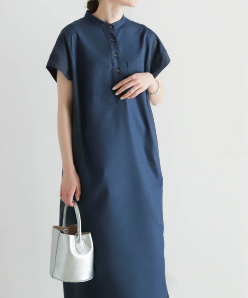 NOMBRE IMPAIR（ノンブルアンペール）の「メランジクロスコンビ　ポケットシャツワンピース（ワンピース・レディース・ブラック/ネイビー・FREE）」の22枚目の写真