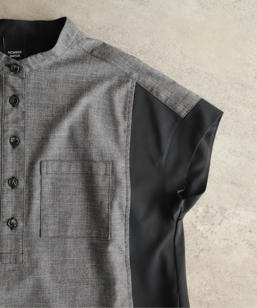 メランジクロスコンビ ポケットシャツワンピース | NOMBRE IMPAIR