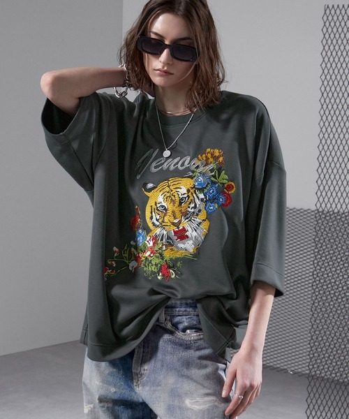 ENDER PRODUCTS(エンダープロダクツ)の「タイガー刺繍 ビッグシルエットクルーネックTシャツ【ENDER PRODUCTS/エンダープロダクツ】(Tシャツ/カットソー・メンズ・オフホワイト/ダークブラウン/スミクロ/ブラック・M/L)」の19枚目の写真