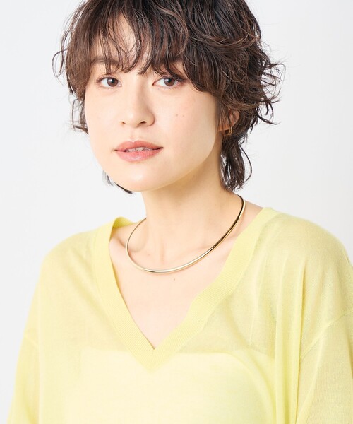 NOLLEY’S Sophi（ノーリーズソフィ）の「麻混シアーVネックプルオーバーニット（ニット/セーター・レディース・イエロー/ライトブルー/ベージュ・38）」の18枚目の写真