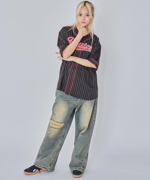 WEGO（ウィゴー）の「WEGO/ベースボールシャツ（シャツ/ブラウス・メンズ・ホワイト/ブラック・MEDIUM/LARGE）」の10枚目の写真