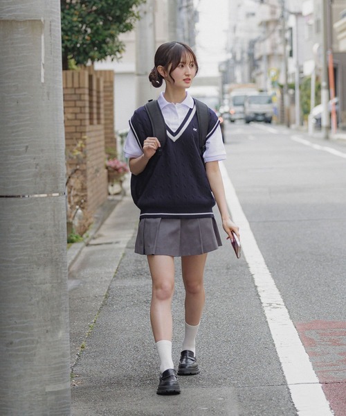 GLOBAL WORK（グローバルワーク）の「ayロゴ刺繍ポロシャツ/AND YUA ANY/452259（ポロシャツ・キッズ・ネイビー/サックスブルー/オフホワイト・FREE）」の13枚目の写真