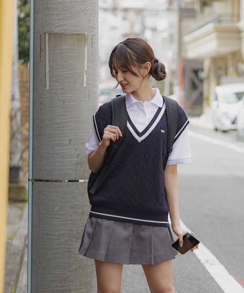 GLOBAL WORK（グローバルワーク）の「ayロゴ刺繍ポロシャツ/AND YUA ANY/452259（ポロシャツ・キッズ・ネイビー/サックスブルー/オフホワイト・FREE）」の19枚目の写真