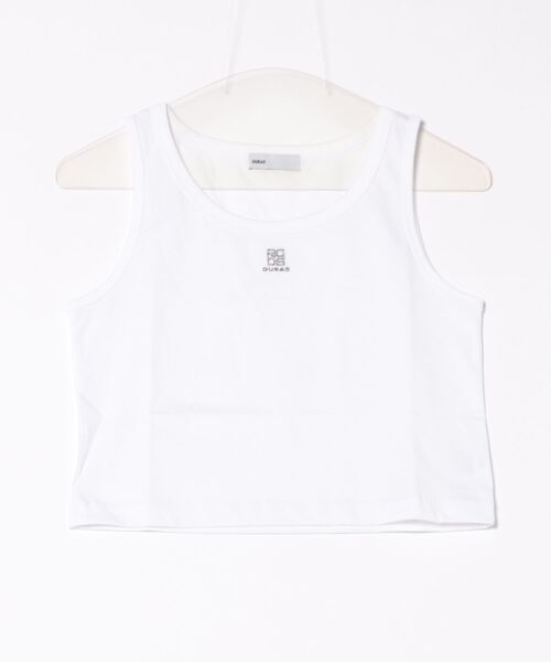 DURAS（デュラス）の「雑誌掲載｜ロゴ刺繍クロップタンクトップ（タンクトップ・レディース・ブラック/ホワイト・SMALL/MEDIUM）」の21枚目の写真