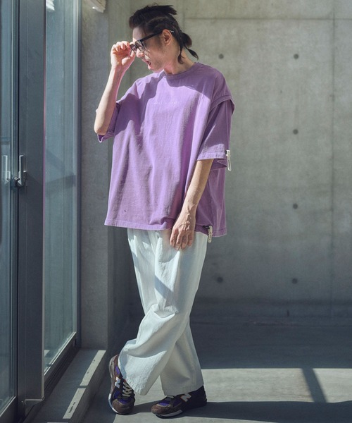 ADAM PATEK（アダムパテック）の「ADAMPATEK/paranoid sleeveless/パラノイドプリントノースリーブ(AP2514024)（Tシャツ/カットソー・レディース・パープル/ブラック/ホワイト・1/2）」の21枚目の写真