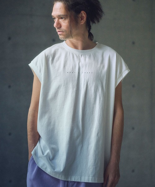 ADAM PATEK（アダムパテック）の「ADAMPATEK/paranoid sleeveless/パラノイドプリントノースリーブ(AP2514024)（Tシャツ/カットソー・レディース・パープル/ブラック/ホワイト・1/2）」の9枚目の写真