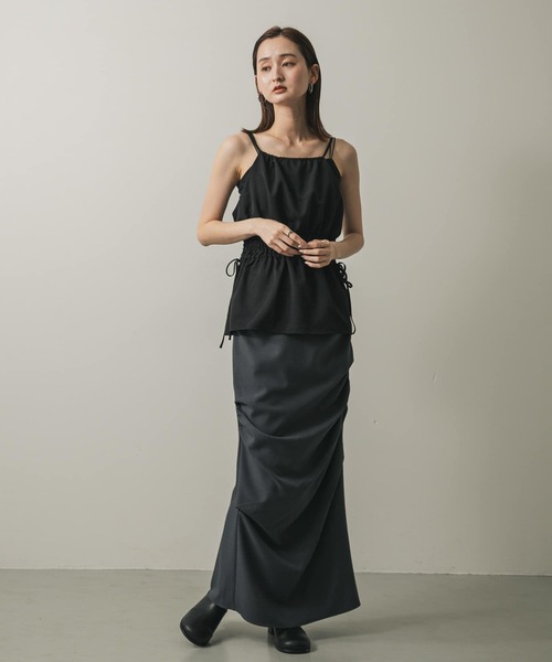 SENSE OF PLACE by URBAN RESEARCH（センスオブプレイスバイアーバンリサーチ）の「ホルターネックキャミトップ（キャミソール・レディース・チャコールグレー/ベージュ/ブラック・ONE）」の7枚目の写真