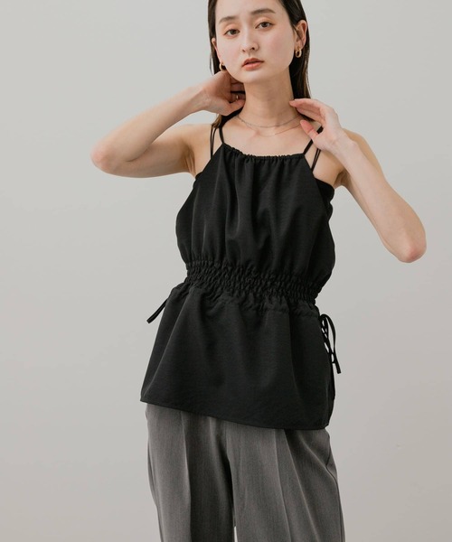 SENSE OF PLACE by URBAN RESEARCH（センスオブプレイスバイアーバンリサーチ）の「ホルターネックキャミトップ（キャミソール・レディース・チャコールグレー/ベージュ/ブラック・ONE）」の9枚目の写真
