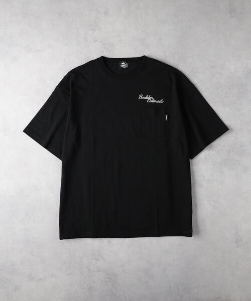CAMP7(キャンプセブン)の「CAMP7(キャンプ7)ロゴ刺繍胸ポケットTシャツ(Tシャツ/カットソー・メンズ・サックスブルー/ブラック/ホワイト/ベージュ・M/L/XL)」の6枚目の写真