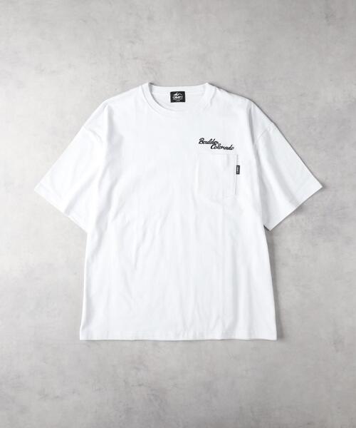 CAMP7(キャンプセブン)の「CAMP7(キャンプ7)ロゴ刺繍胸ポケットTシャツ(Tシャツ/カットソー・メンズ・サックスブルー/ブラック/ホワイト/ベージュ・M/L/XL)」の10枚目の写真