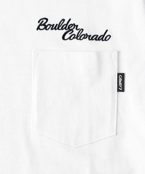 CAMP7(キャンプセブン)の「CAMP7(キャンプ7)ロゴ刺繍胸ポケットTシャツ(Tシャツ/カットソー・メンズ・サックスブルー/ブラック/ホワイト/ベージュ・M/L/XL)」の11枚目の写真