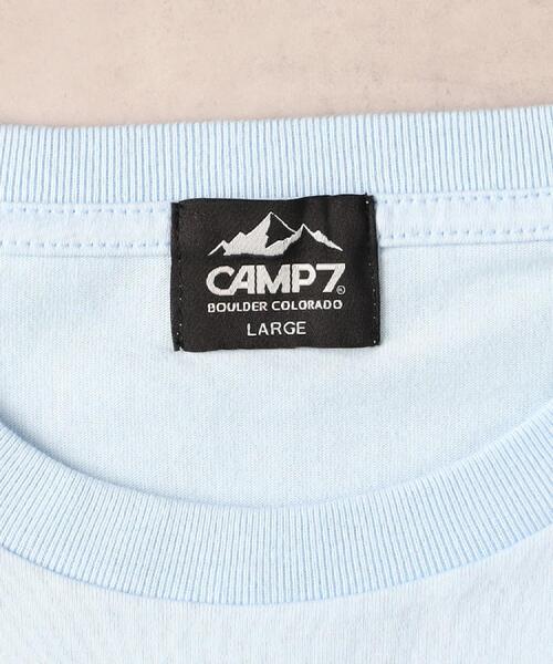 CAMP7(キャンプセブン)の「CAMP7(キャンプ7)ロゴ刺繍胸ポケットTシャツ(Tシャツ/カットソー・メンズ・サックスブルー/ブラック/ホワイト/ベージュ・M/L/XL)」の16枚目の写真