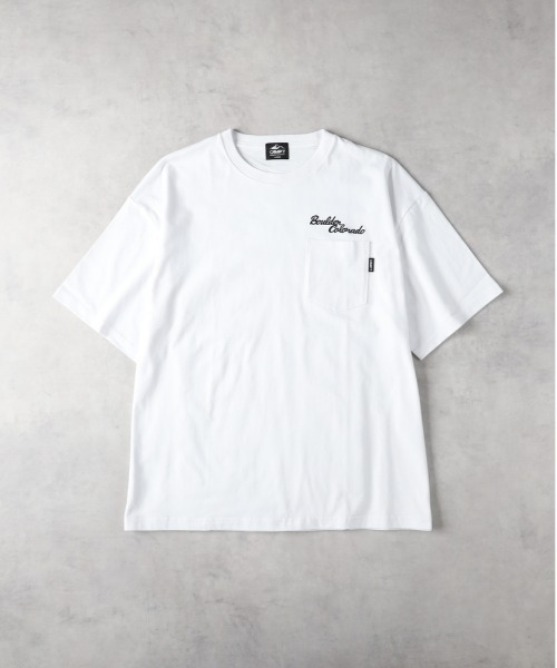 CAMP7(キャンプセブン)の「CAMP7(キャンプ7)ロゴ刺繍胸ポケットTシャツ(Tシャツ/カットソー・メンズ・サックスブルー/ブラック/ホワイト/ベージュ・M/L/XL)」の5枚目の写真