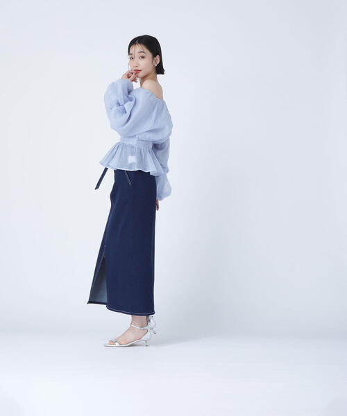 NATURAL BEAUTY BASIC（ナチュラルビューティーベーシック）の「◇ベルテッドデニムスカート（デニムスカート・レディース・ネイビー/ブルー・P/S/MEDIUM）」の20枚目の写真